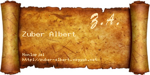 Zuber Albert névjegykártya